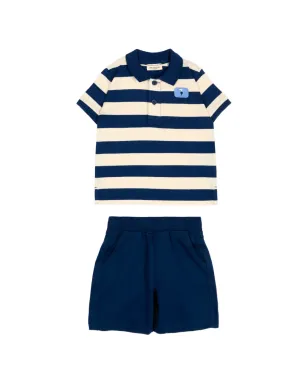 TRUSSARDI JUNIOR ストライプ柄ベビーウェア セット - ブルー - サムネイル1