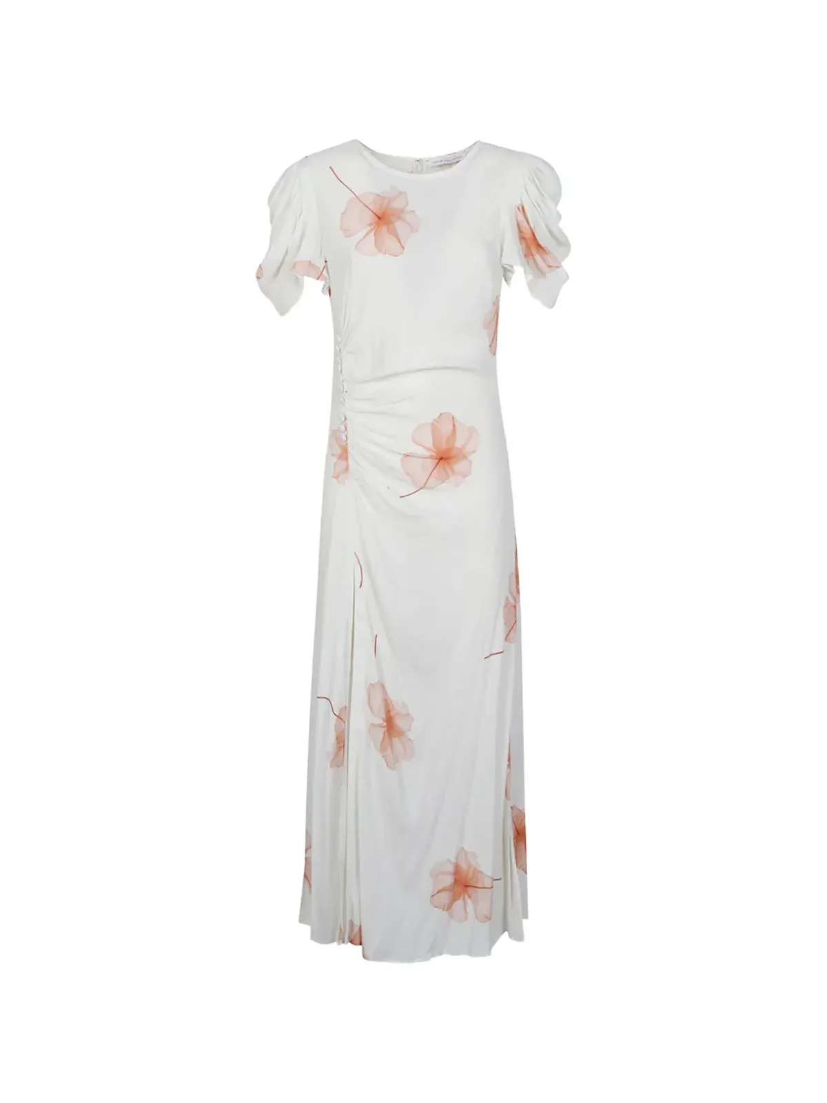 MAR DE MARGARITAS Kristel floral-pattern slit dress - White - 画像1