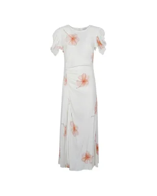 MAR DE MARGARITAS Kristel floral-pattern slit dress - White - サムネイル1