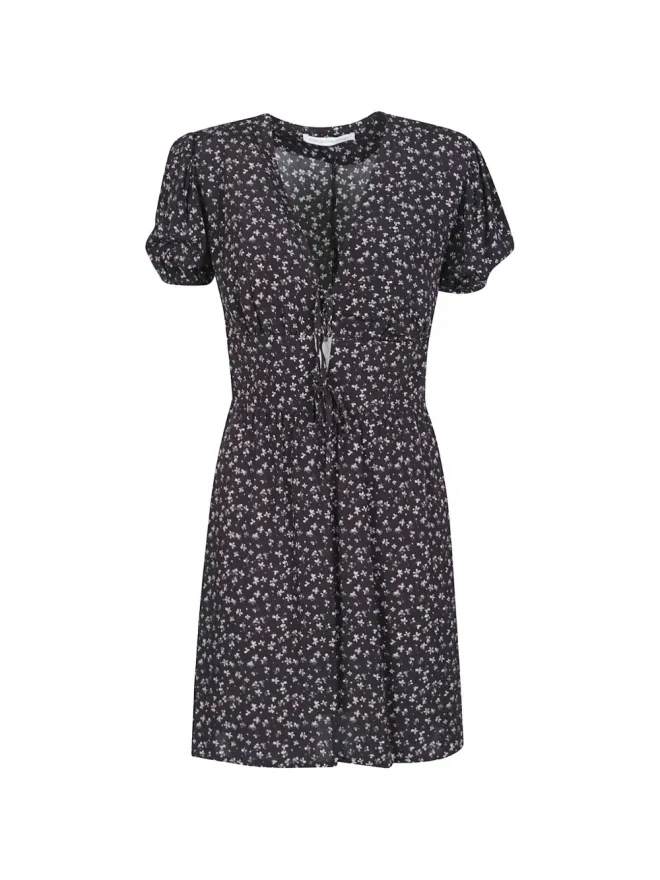 MAR DE MARGARITAS MAR DE MARGARITAS Athena floral v-neck dress - Blackの商品画像