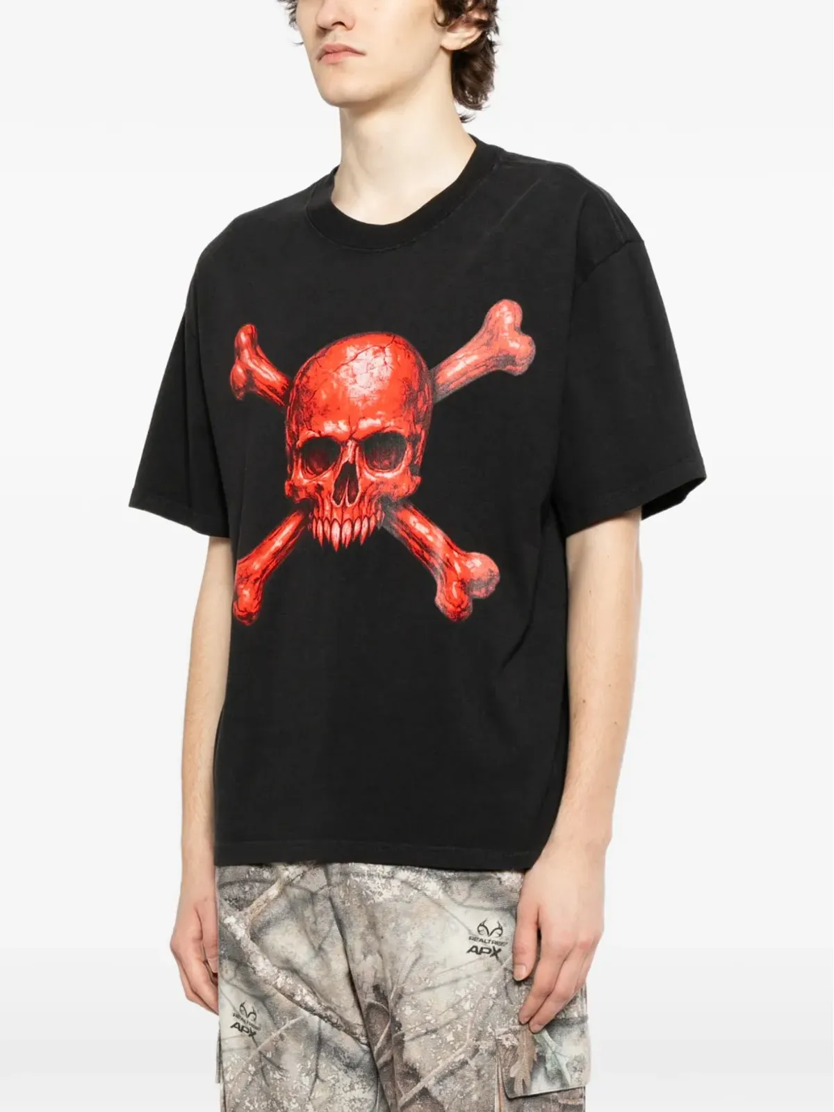 Melt スカルボーンプリントTシャツ - 画像3