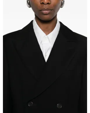 Noir Kei Ninomiya プリーツ入りブレザースタイルのダブルブレストコート（ブラック） - サムネイル5