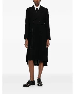 Noir Kei Ninomiya プリーツ入りブレザースタイルのダブルブレストコート（ブラック） - サムネイル2