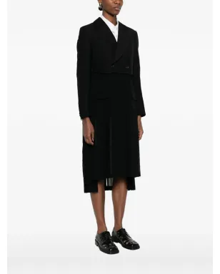 Noir Kei Ninomiya プリーツ入りブレザースタイルのダブルブレストコート（ブラック） - サムネイル3