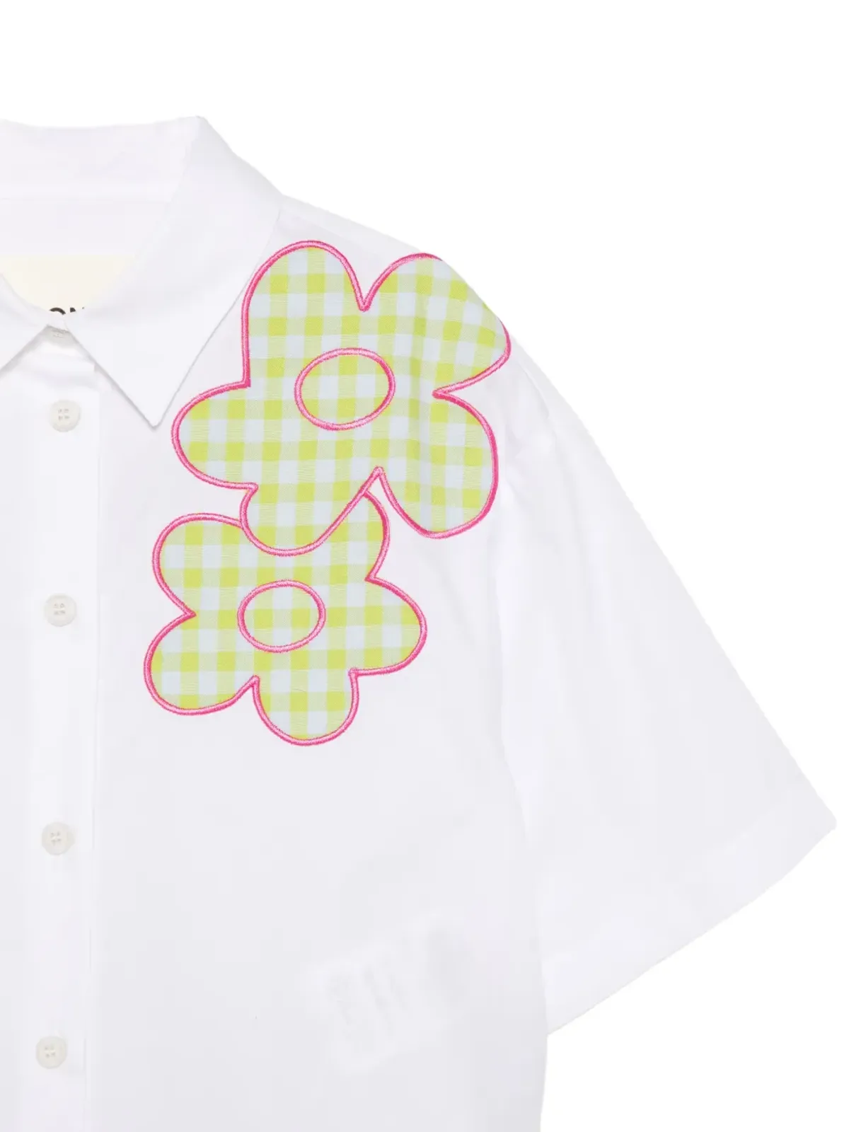 Simonetta 花のアップリケシャツ - White - 画像3