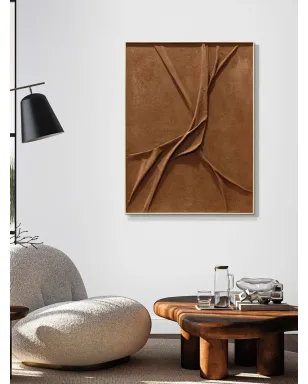 AGAVE QUADRI Leather painting in wooden frame - Brown - サムネイル2