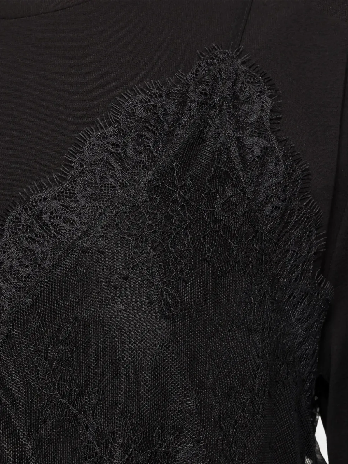 NISSA レースパネルTシャツ ブラック - 画像5