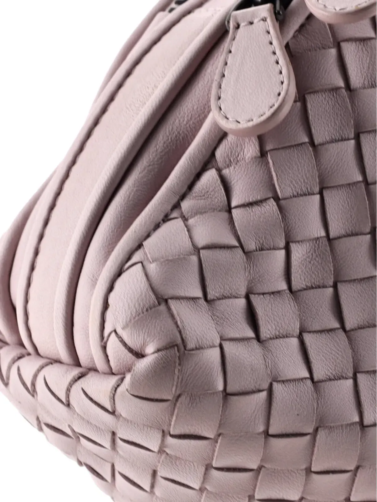 Bottega Veneta ビンテージ ダブルジップ ノディーニ イントレッチァート ナパ クロスボディバッグ - ピンク - 画像5