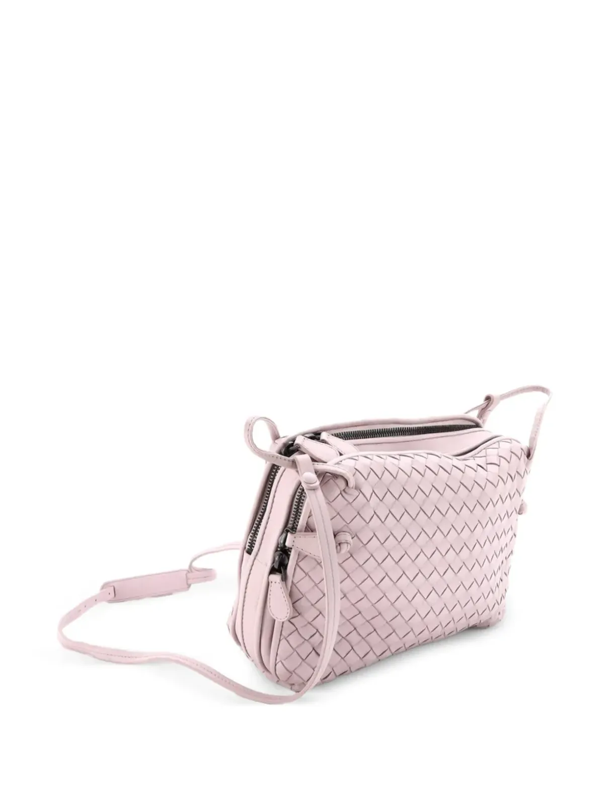 Bottega Veneta ビンテージ ダブルジップ ノディーニ イントレッチァート ナパ クロスボディバッグ - ピンク - 画像3