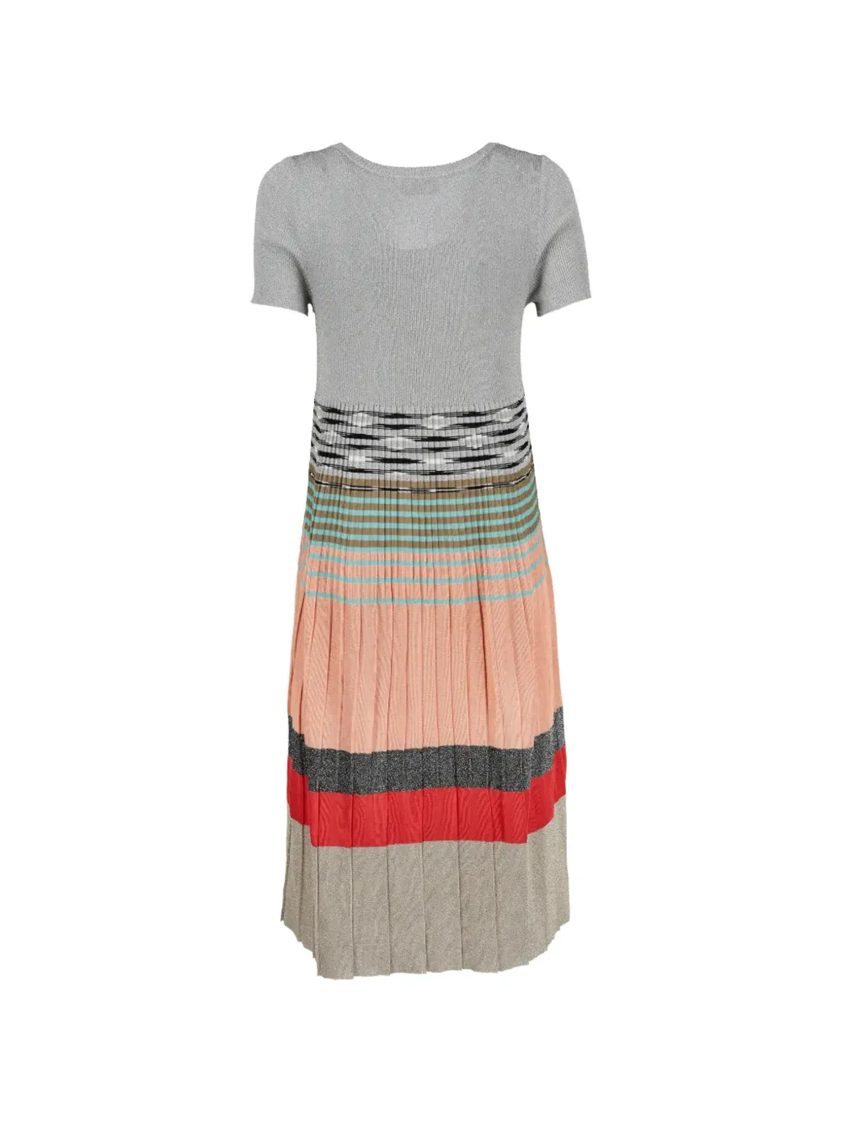 M Missoni Vintage プリーツ 半袖 ミディドレス - グレー - 画像2