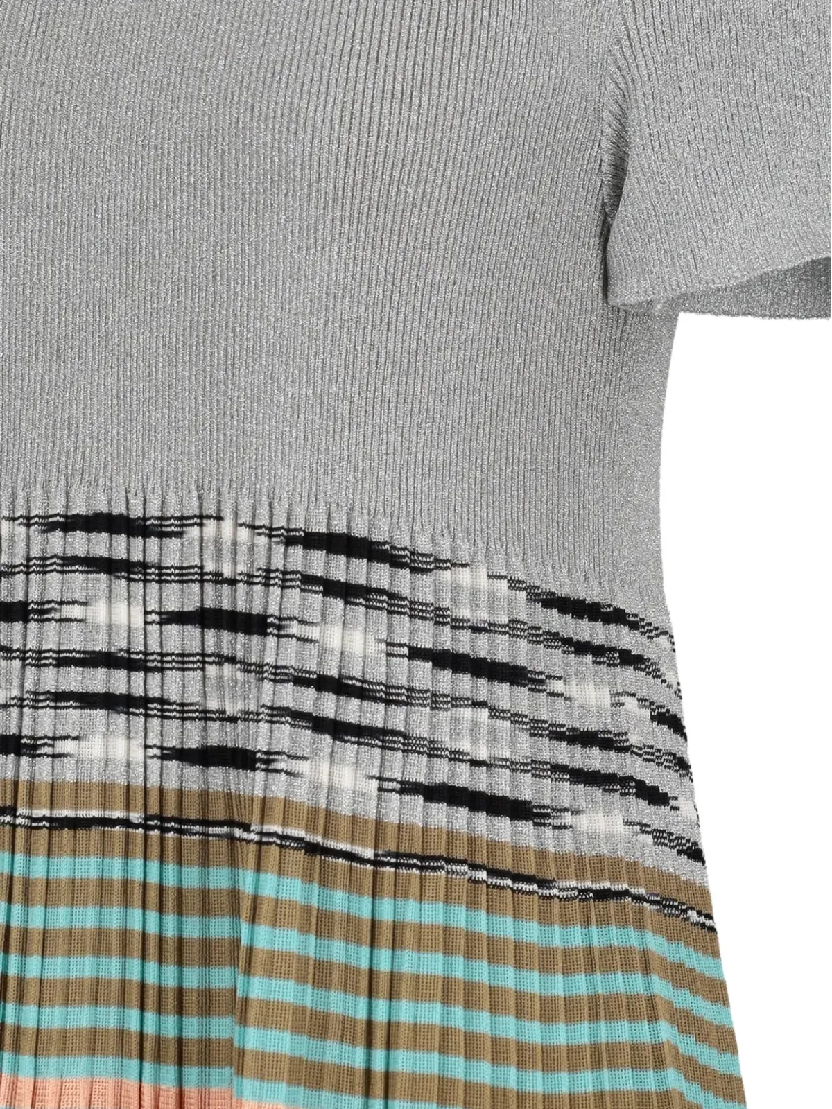 M Missoni Vintage プリーツ 半袖 ミディドレス - グレー - 画像3