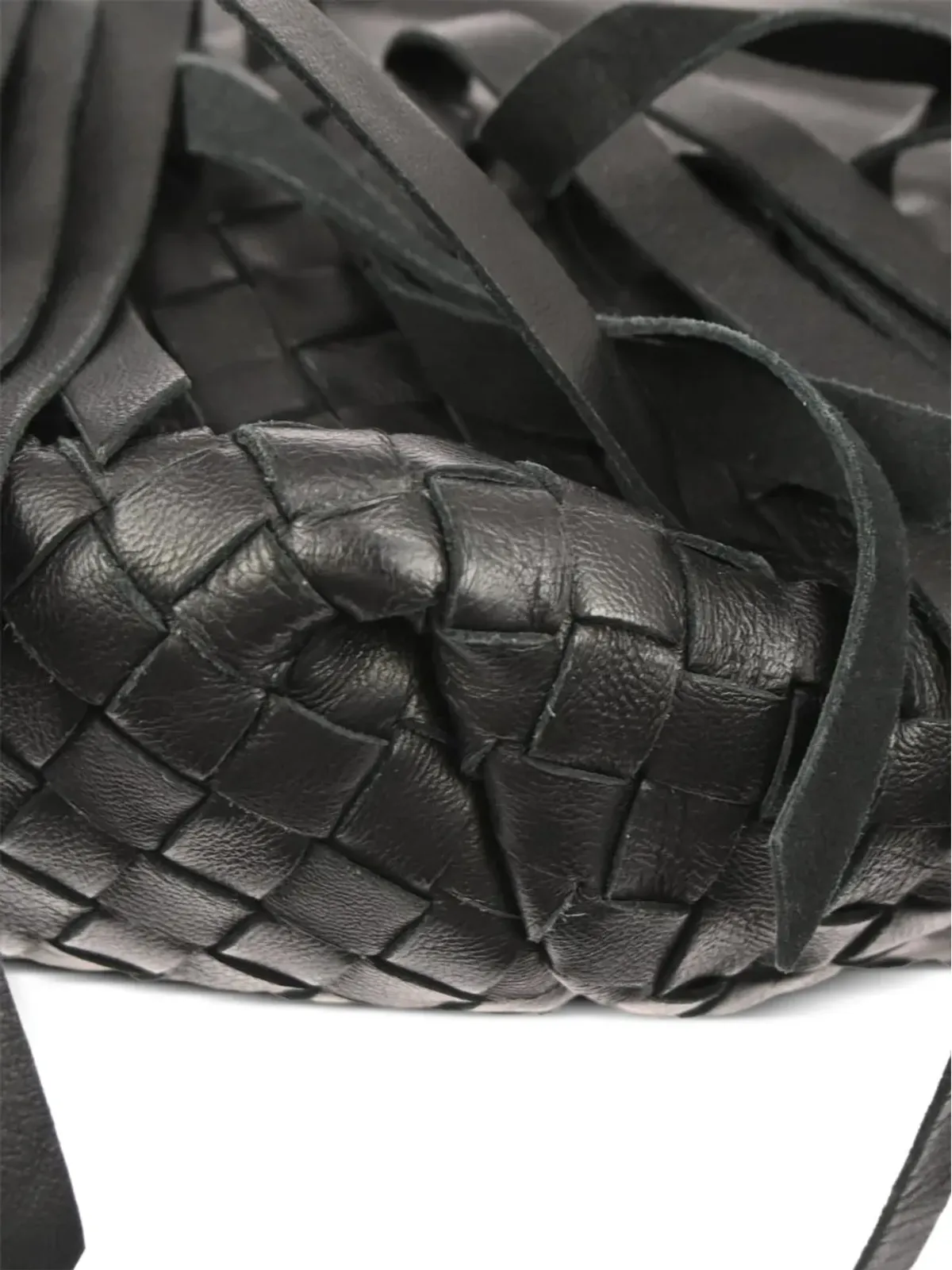 Bottega Veneta Pre-Owned 2010s Intrecciato fringe tote bag - Black - 画像3