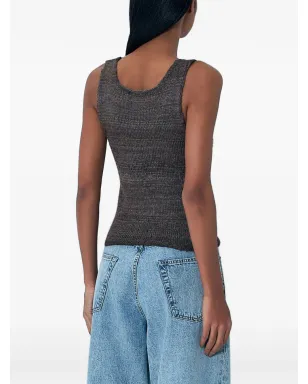 OUR LEGACY リブ編みスクープネック タンクトップ - Brown - サムネイル3