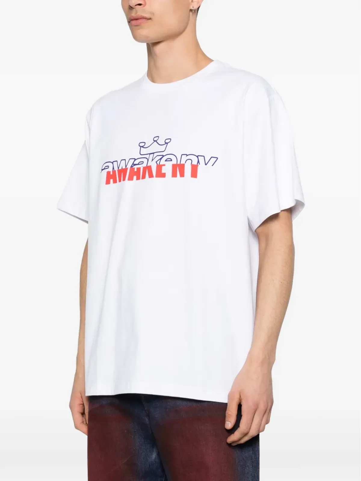 Awake NY Headcrack Champs ロゴ Tシャツ ホワイト - 画像4