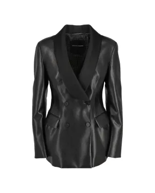 Ermanno Scervino Vintage ダブルブレスト・フェイクレザージャケット ブラック - サムネイル1