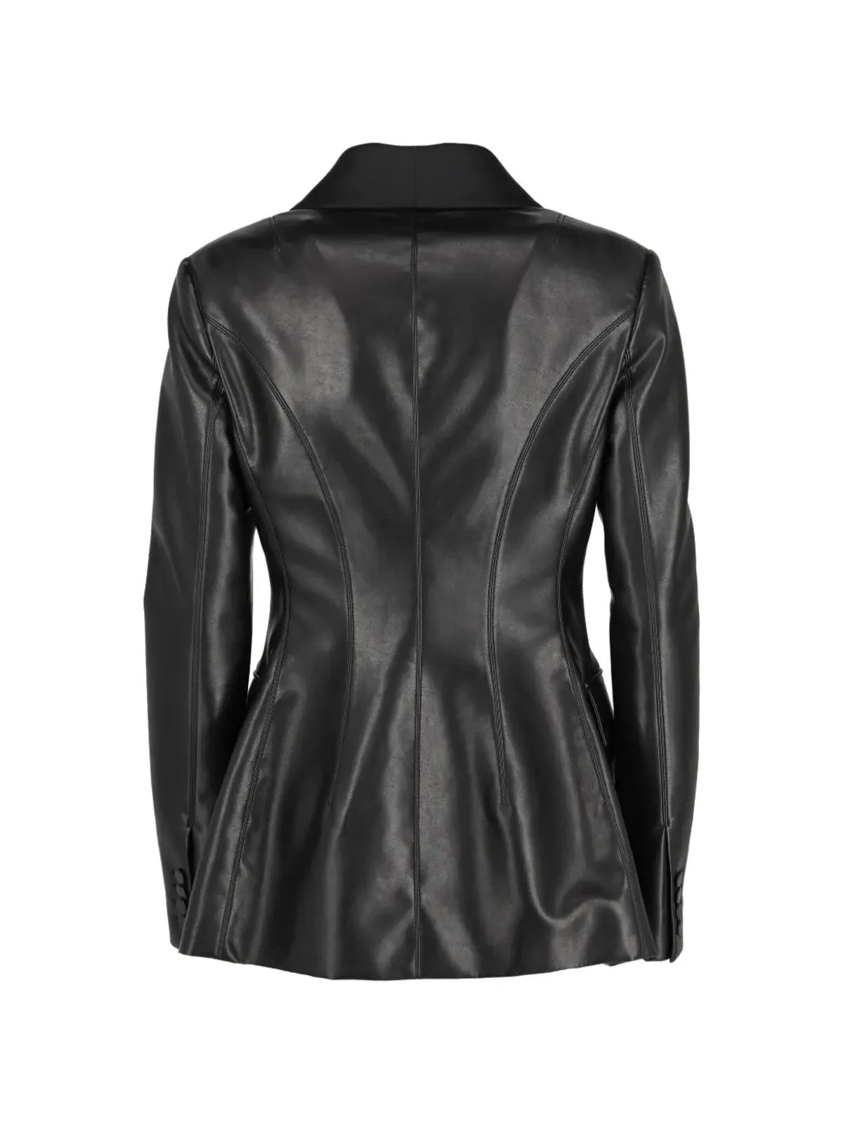 Ermanno Scervino Vintage ダブルブレスト・フェイクレザージャケット ブラック - 画像2