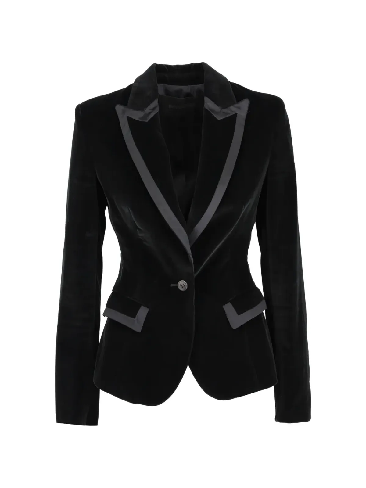 Ermanno Scervino Vintage velvet trim jacket - Black - 画像1