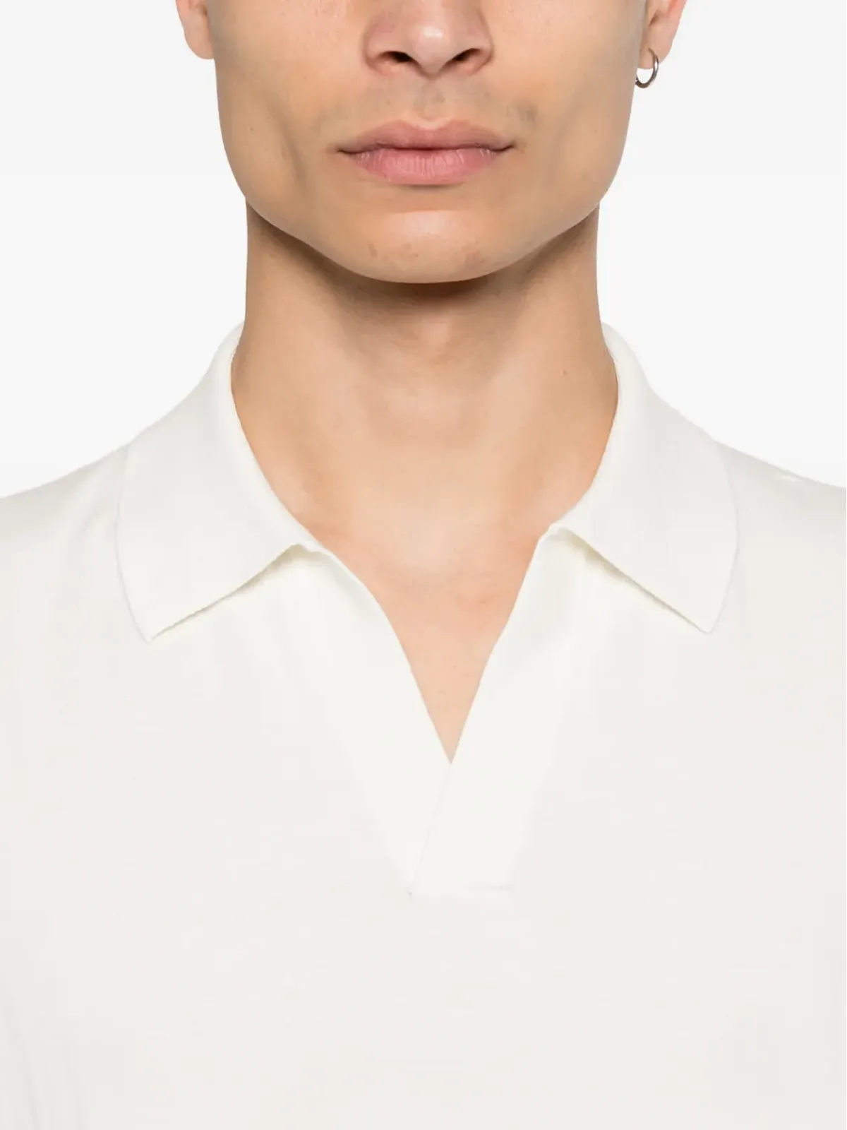 Paolo Pecora ボタンレスTシャツ - White - 画像5