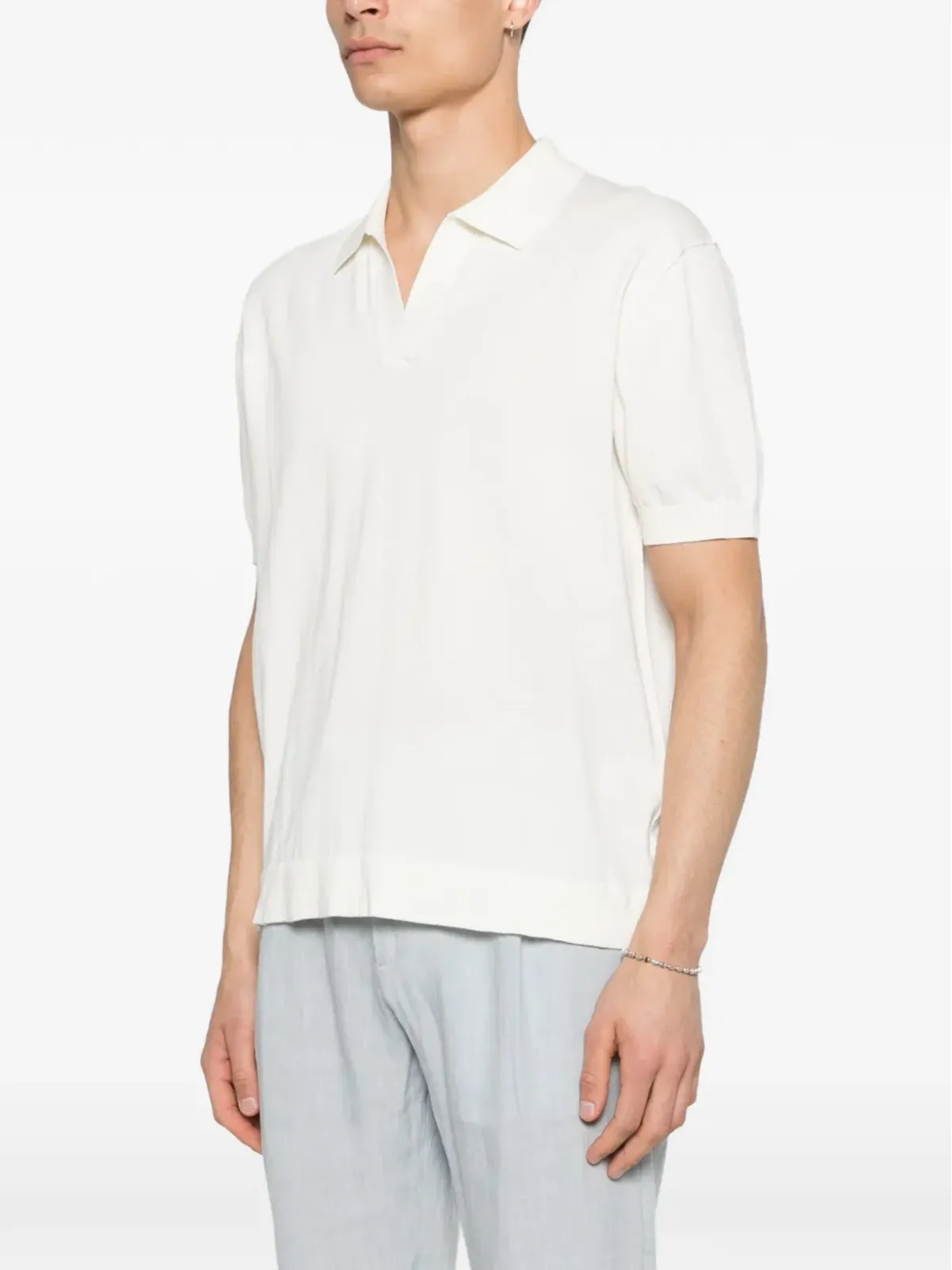 Paolo Pecora ボタンレスTシャツ - White - 画像3