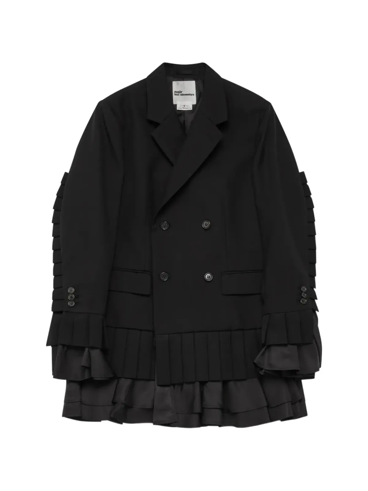 Noir Kei Ninomiya フリル付きダブルブレストブレザー - 画像1