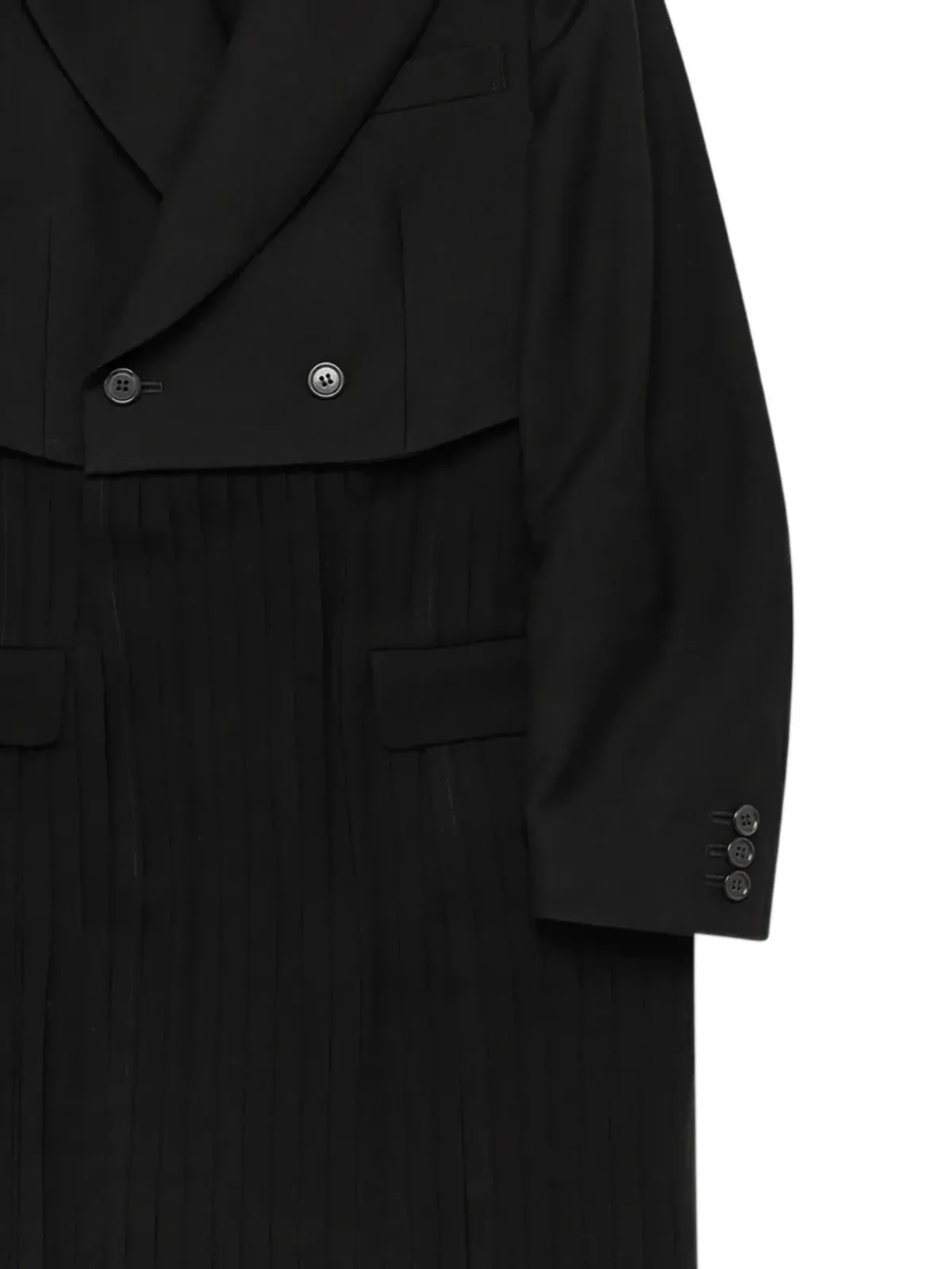 Noir Kei Ninomiya プリーツ ダブルブレスト コート - 画像2