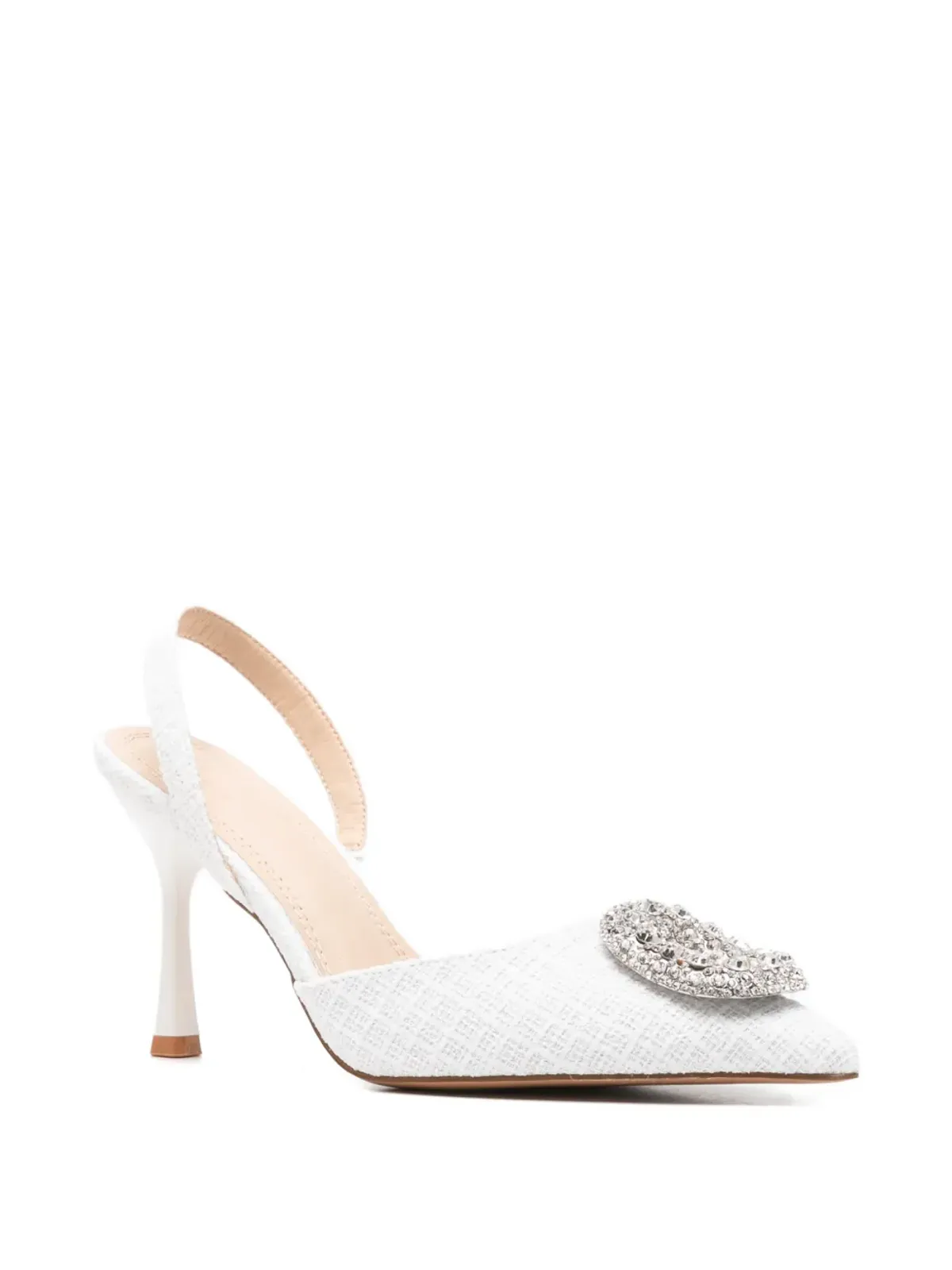 TWENTY FOURHAITCH Tortuga embellished slingback pumps - White - 画像2
