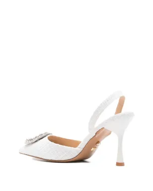 TWENTY FOURHAITCH Tortuga embellished slingback pumps - White - サムネイル3