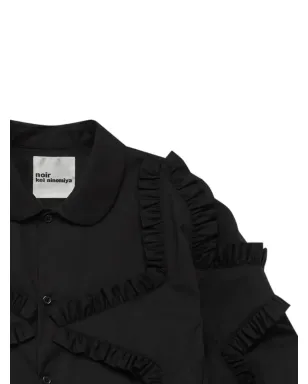 Noir Kei Ninomiya フリルトリム半袖シャツ - ブラック - サムネイル2