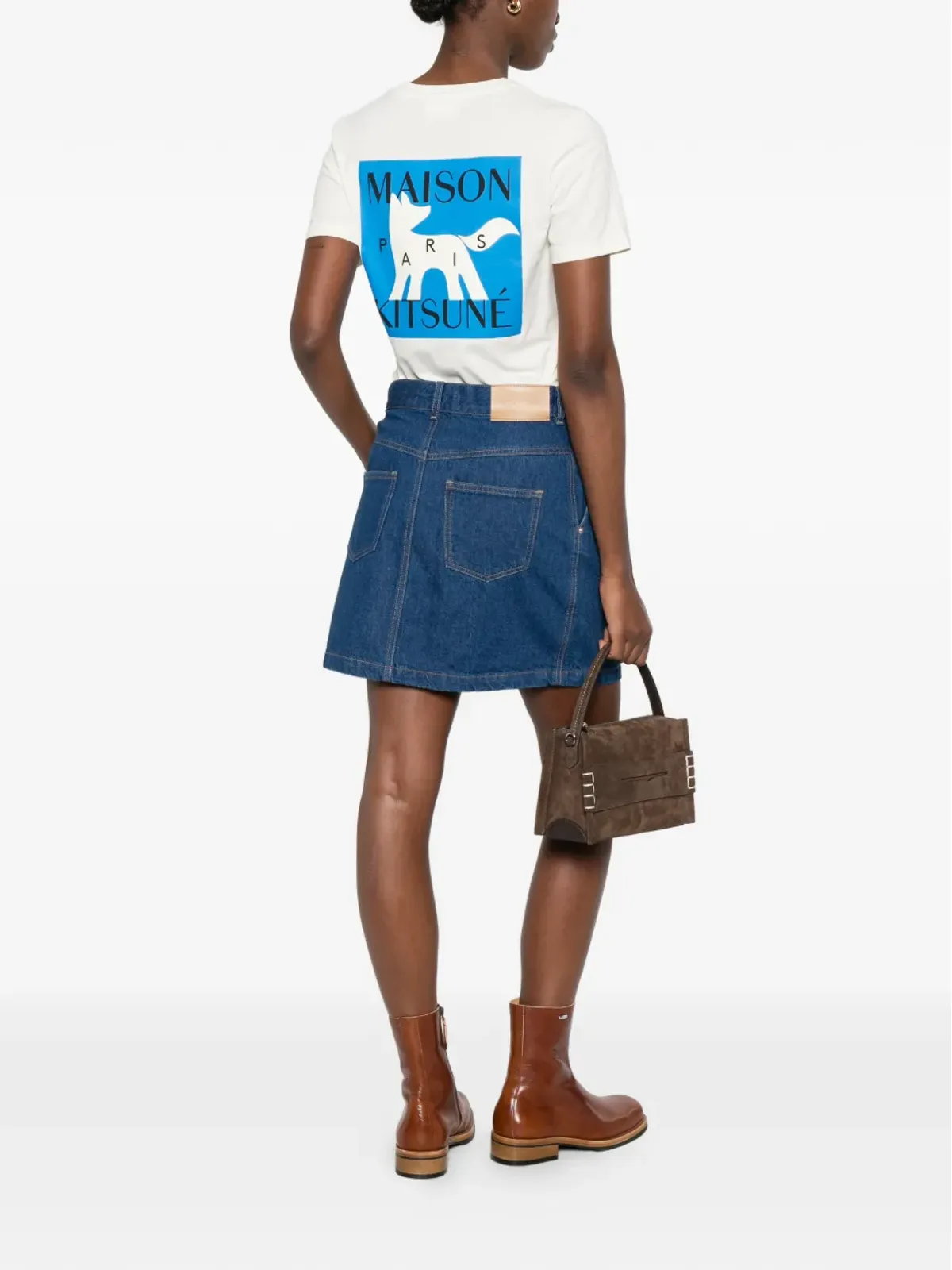 Maison Kitsuné レギュラーフィット デニム ミニスカート - 画像2