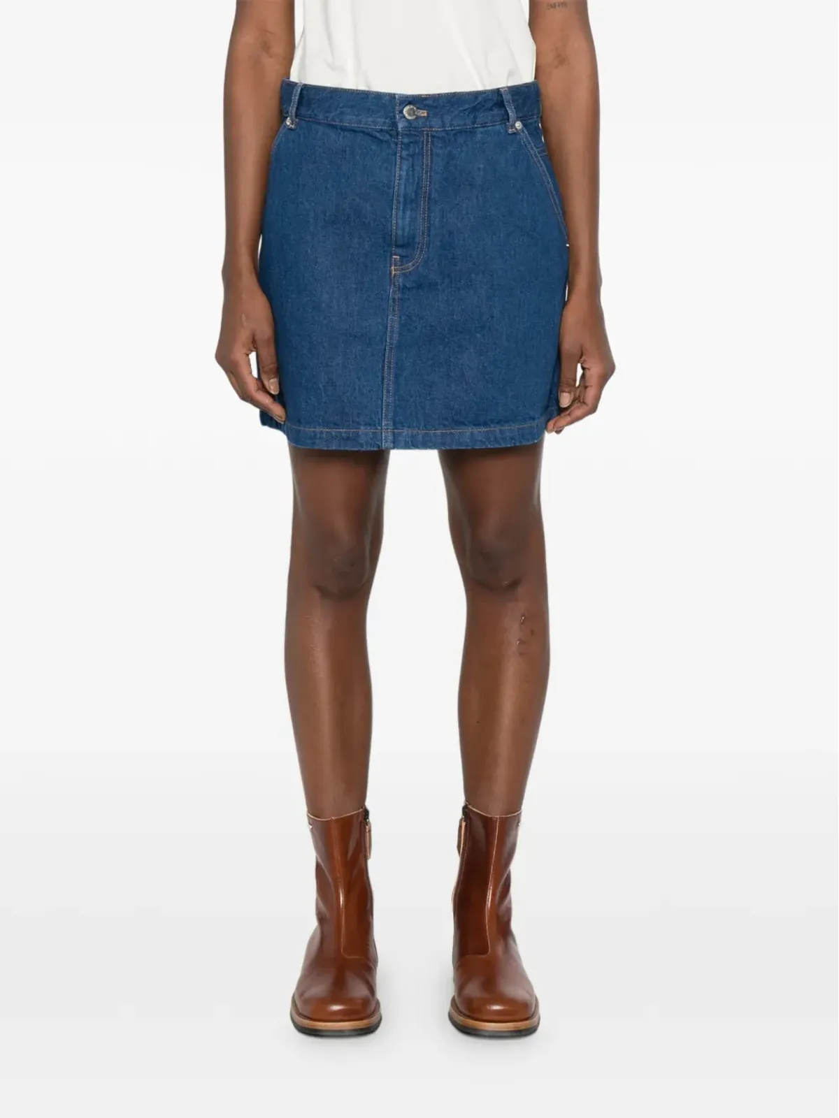 Maison Kitsuné レギュラーフィット デニム ミニスカート - 画像3