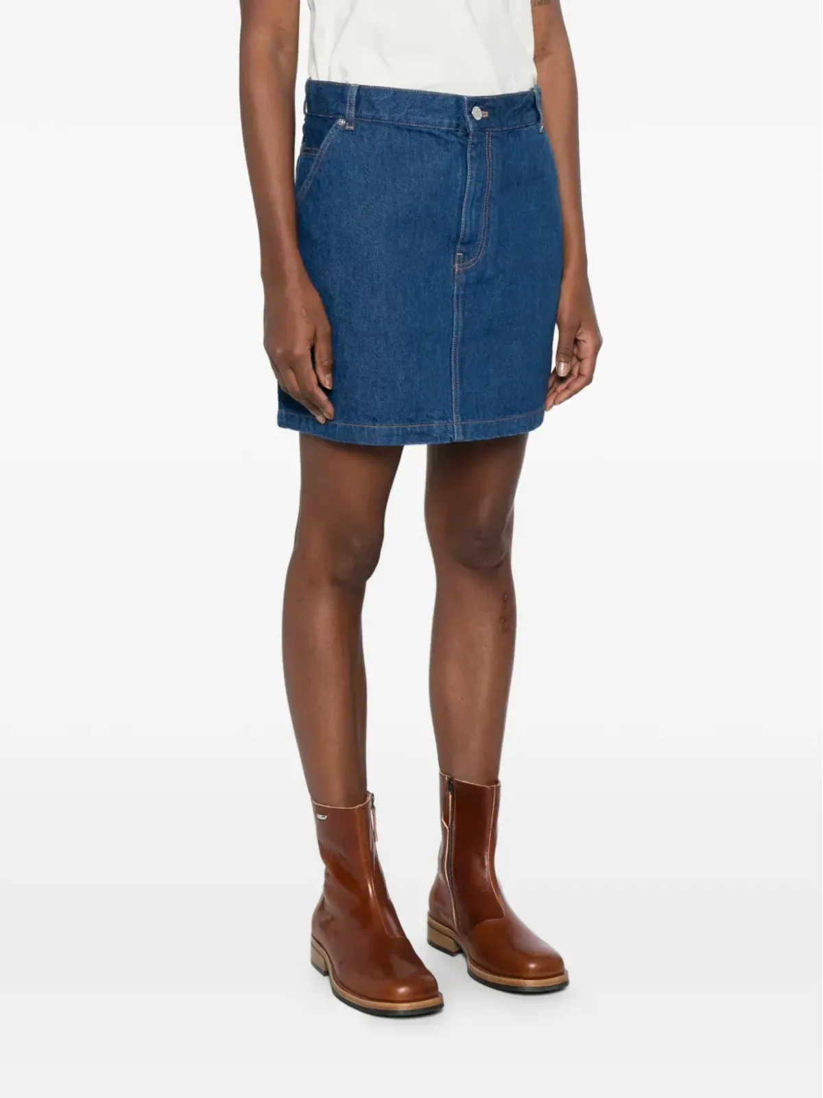 Maison Kitsuné レギュラーフィット デニム ミニスカート - 画像4