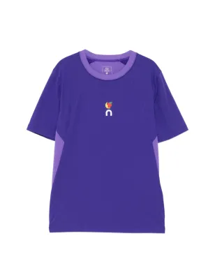 On リブ編みパネルTシャツ - パープル - サムネイル1
