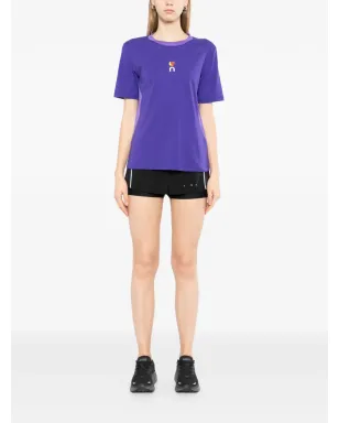 On リブ編みパネルTシャツ - パープル - サムネイル2