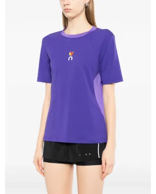 On リブ編みパネルTシャツ - パープル - サムネイル3