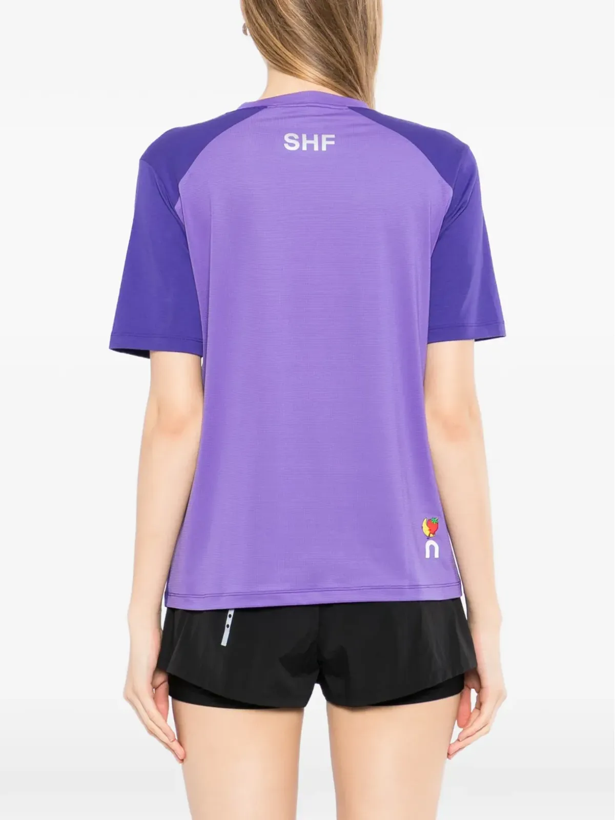 On リブ編みパネルTシャツ - パープル - 画像4