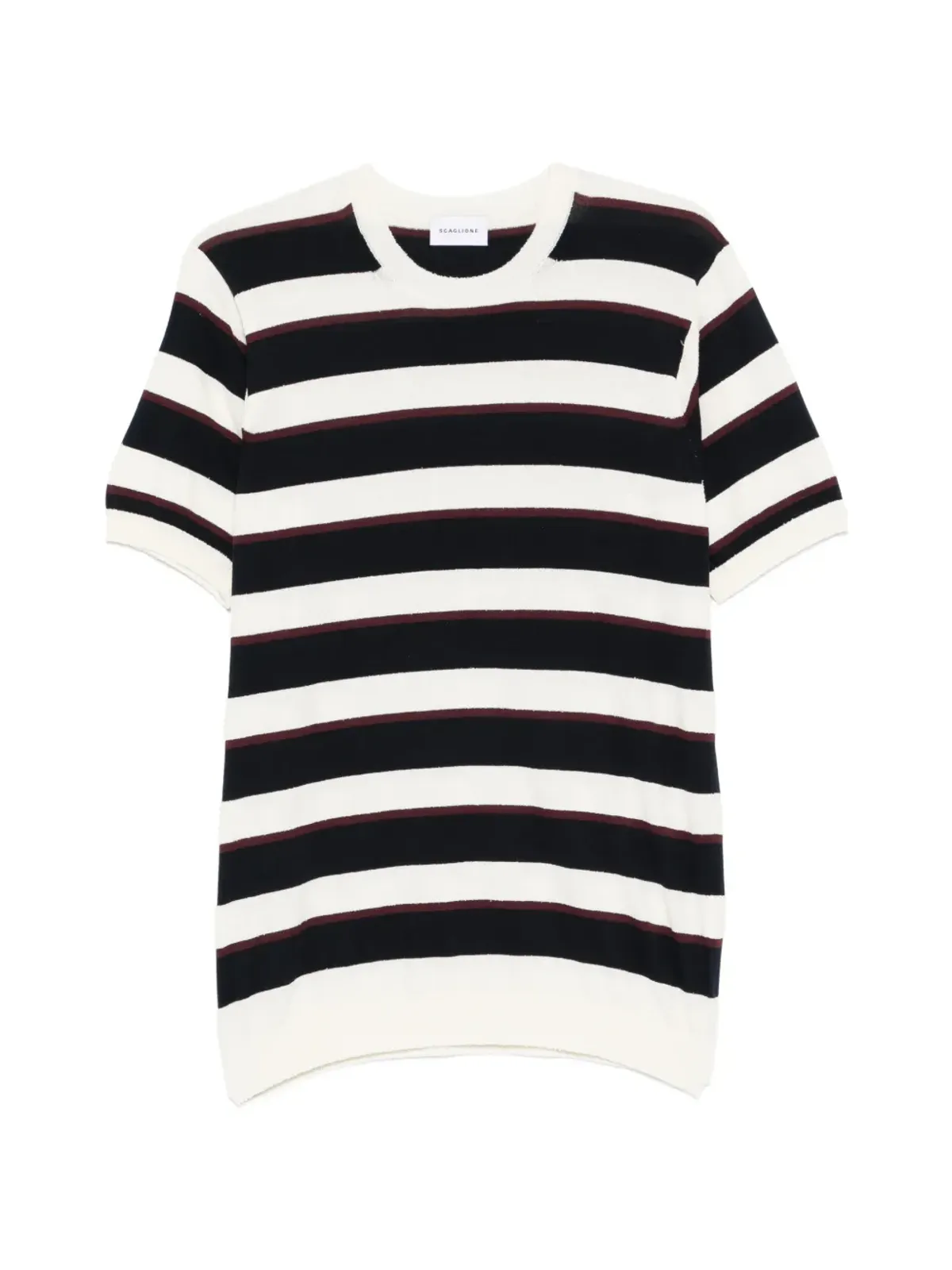 SCAGLIONE ストライプ柄 クルーネック Tシャツ - 画像1