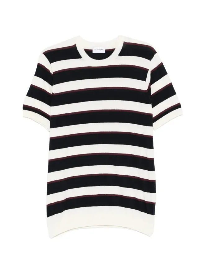 SCAGLIONE SCAGLIONE ストライプ柄 クルーネック Tシャツの商品画像