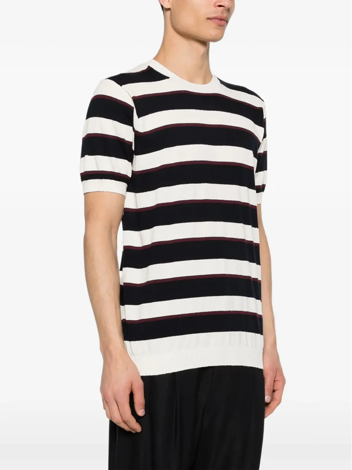 SCAGLIONE ストライプ柄 クルーネック Tシャツ - 画像3