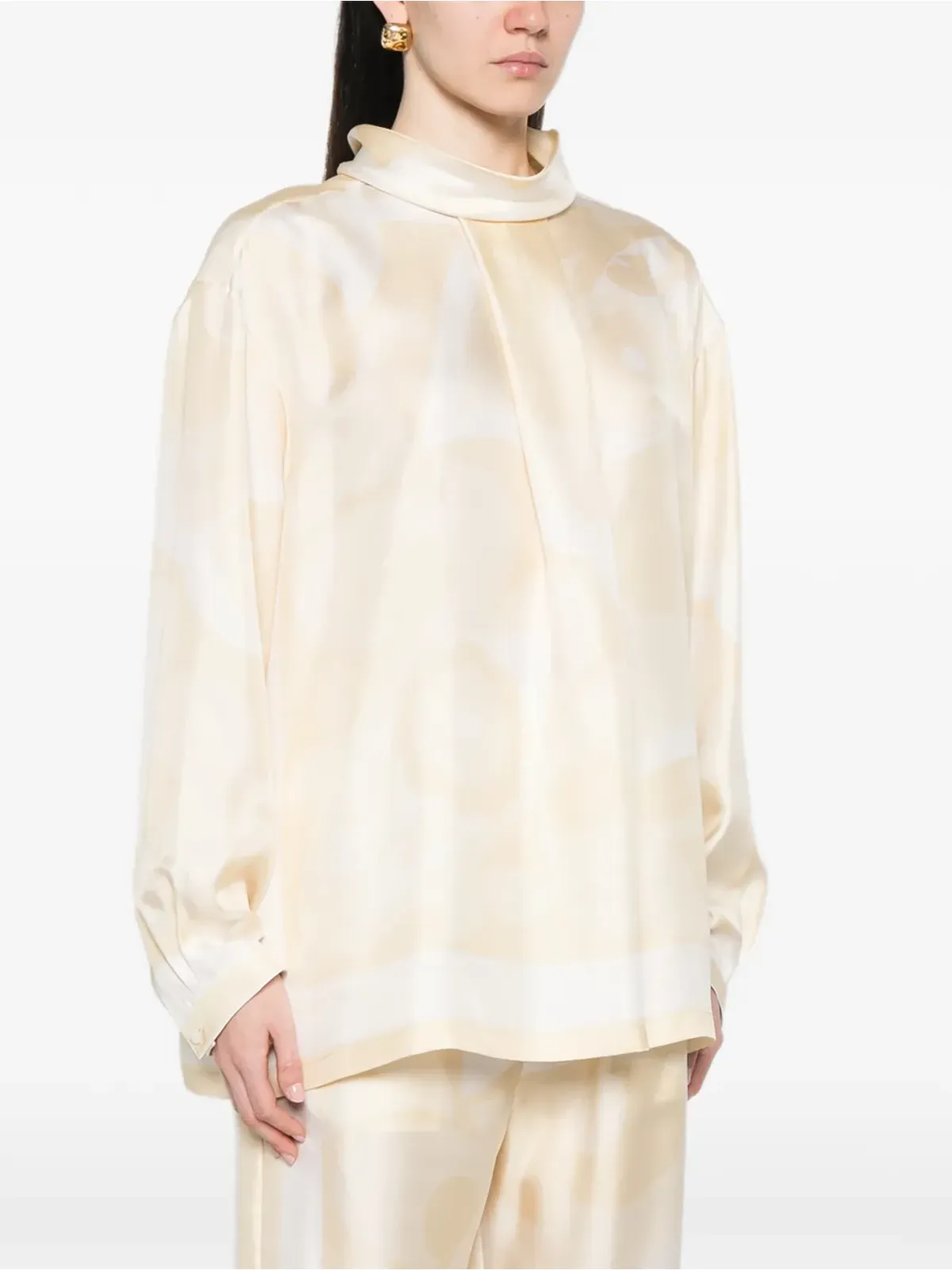 Carven 柄入りハイネックブラウス - 画像3