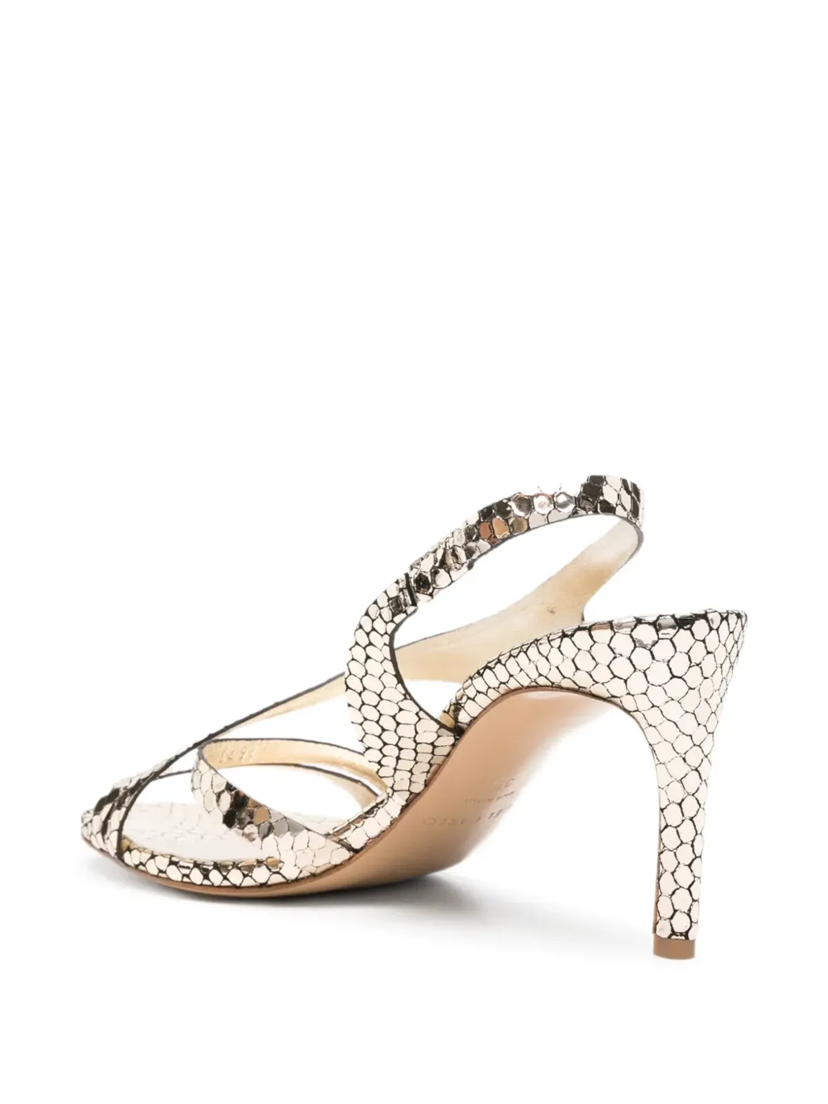 Del Carlo Cannes 11527 ストラップ蛇柄サンダル - 画像3