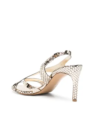 Del Carlo Cannes 11527 ストラップ蛇柄サンダル - サムネイル3