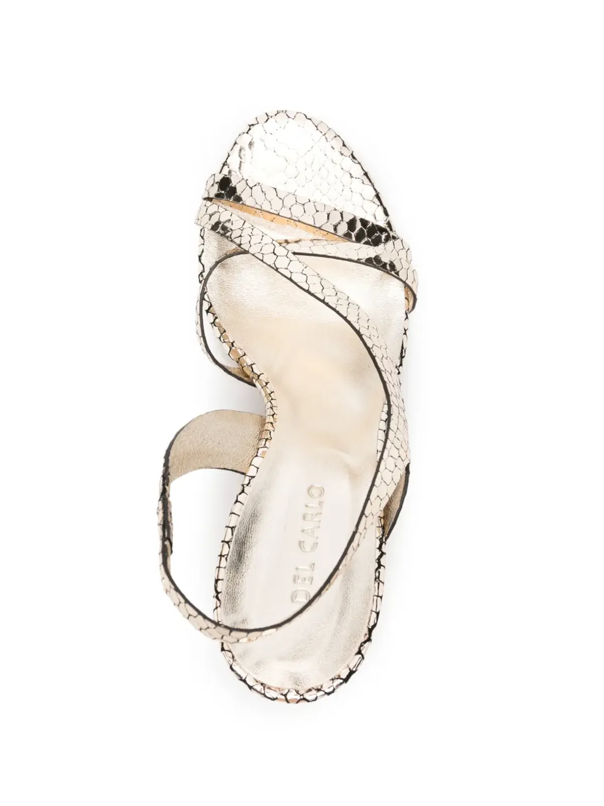 Del Carlo Cannes 11527 ストラップ蛇柄サンダル - 画像4
