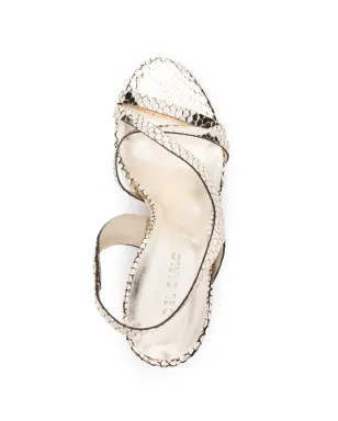 Del Carlo Cannes 11527 ストラップ蛇柄サンダル - サムネイル4