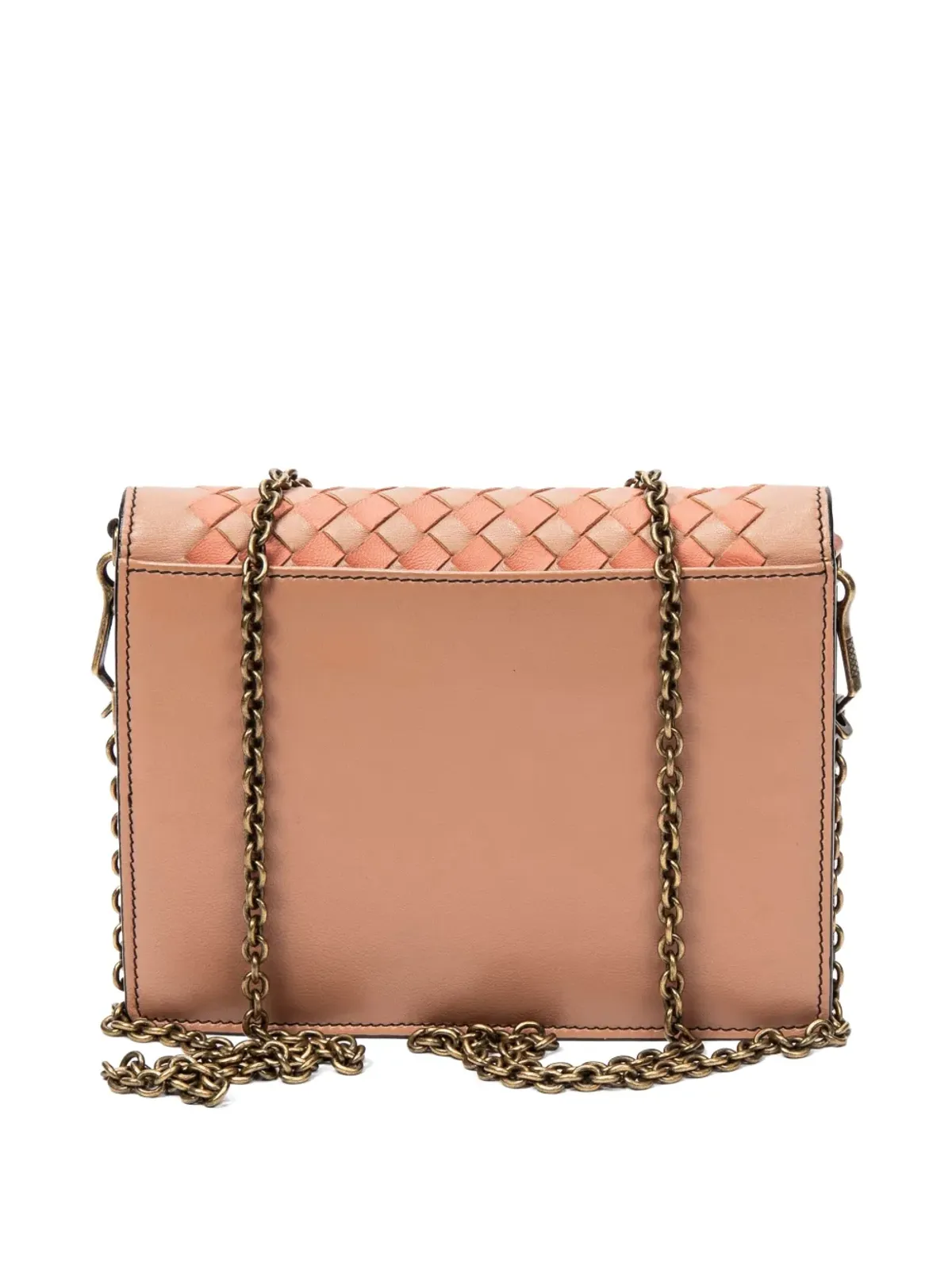 Bottega Veneta イントレチャート フラップ クロスボディバッグ - オレンジ - 画像2
