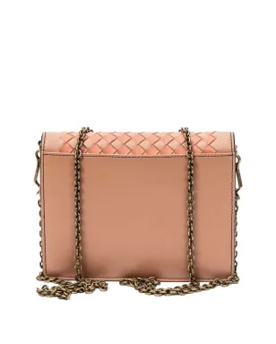 Bottega Veneta イントレチャート フラップ クロスボディバッグ - オレンジ - サムネイル2