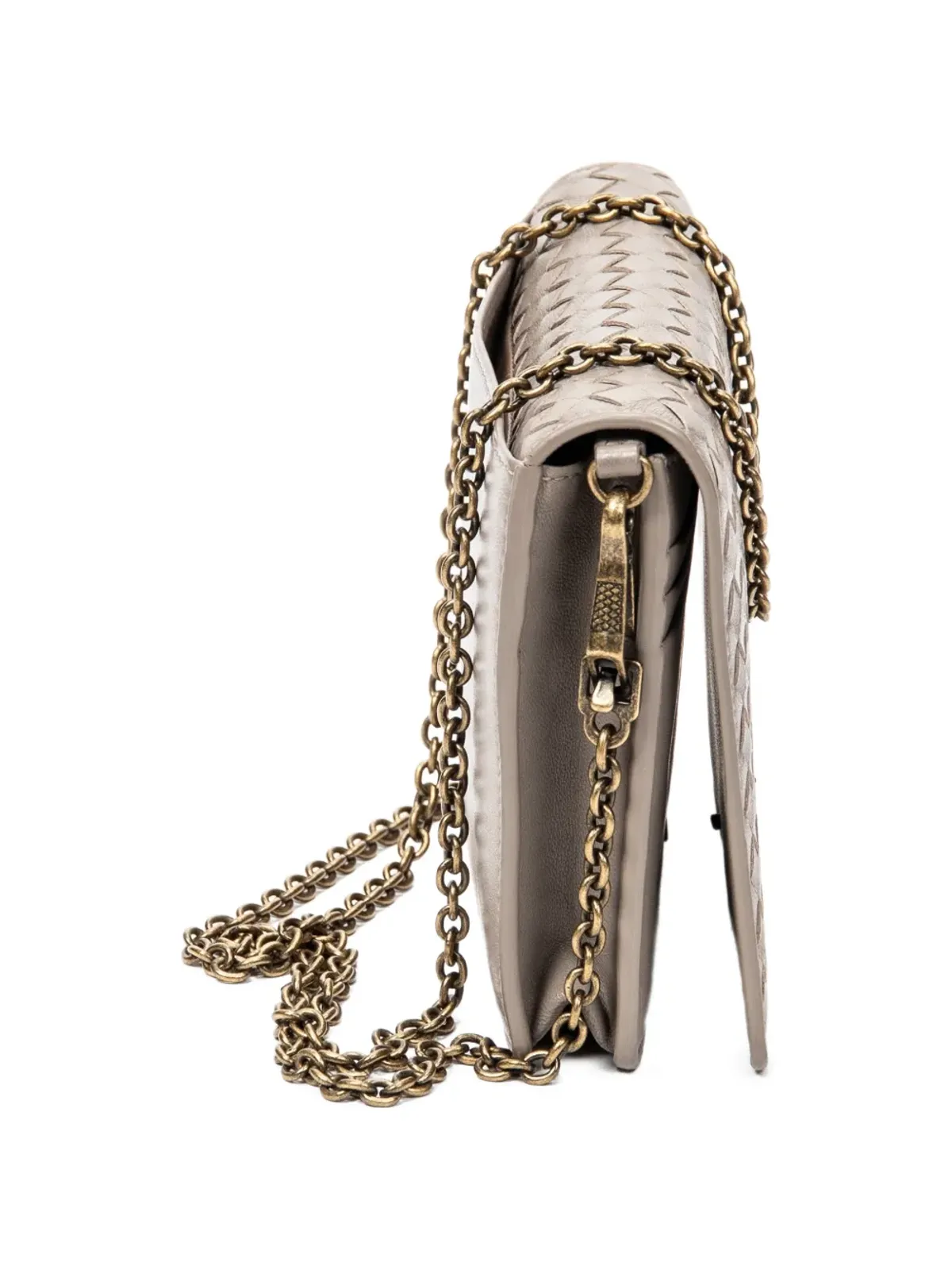 Bottega Veneta ビンテージ イントレチャート フラップ ウォレット・オン・チェーン ショルダーバッグ - 画像5