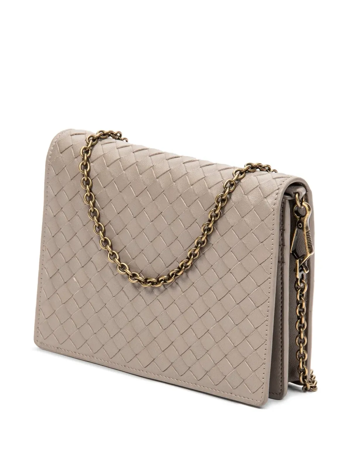 Bottega Veneta ビンテージ イントレチャート フラップ ウォレット・オン・チェーン ショルダーバッグ - 画像3