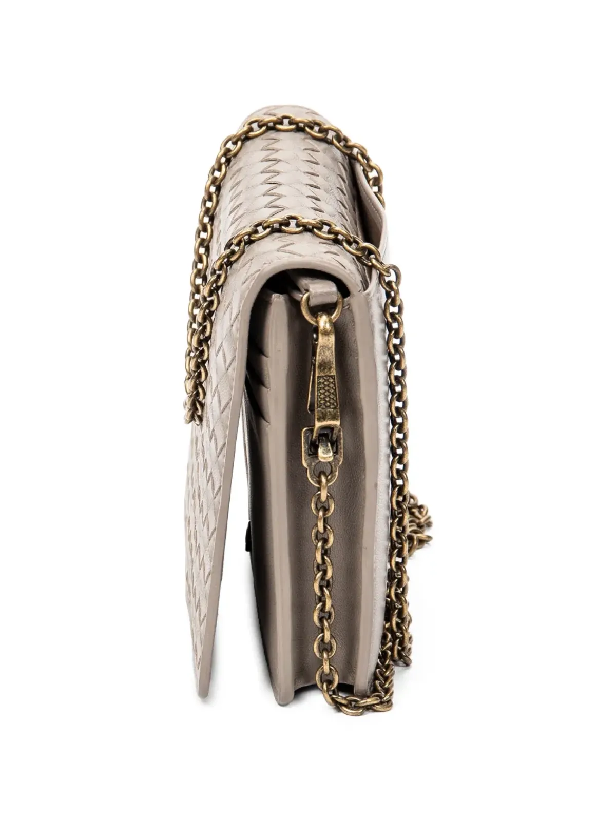Bottega Veneta ビンテージ イントレチャート フラップ ウォレット・オン・チェーン ショルダーバッグ - 画像4