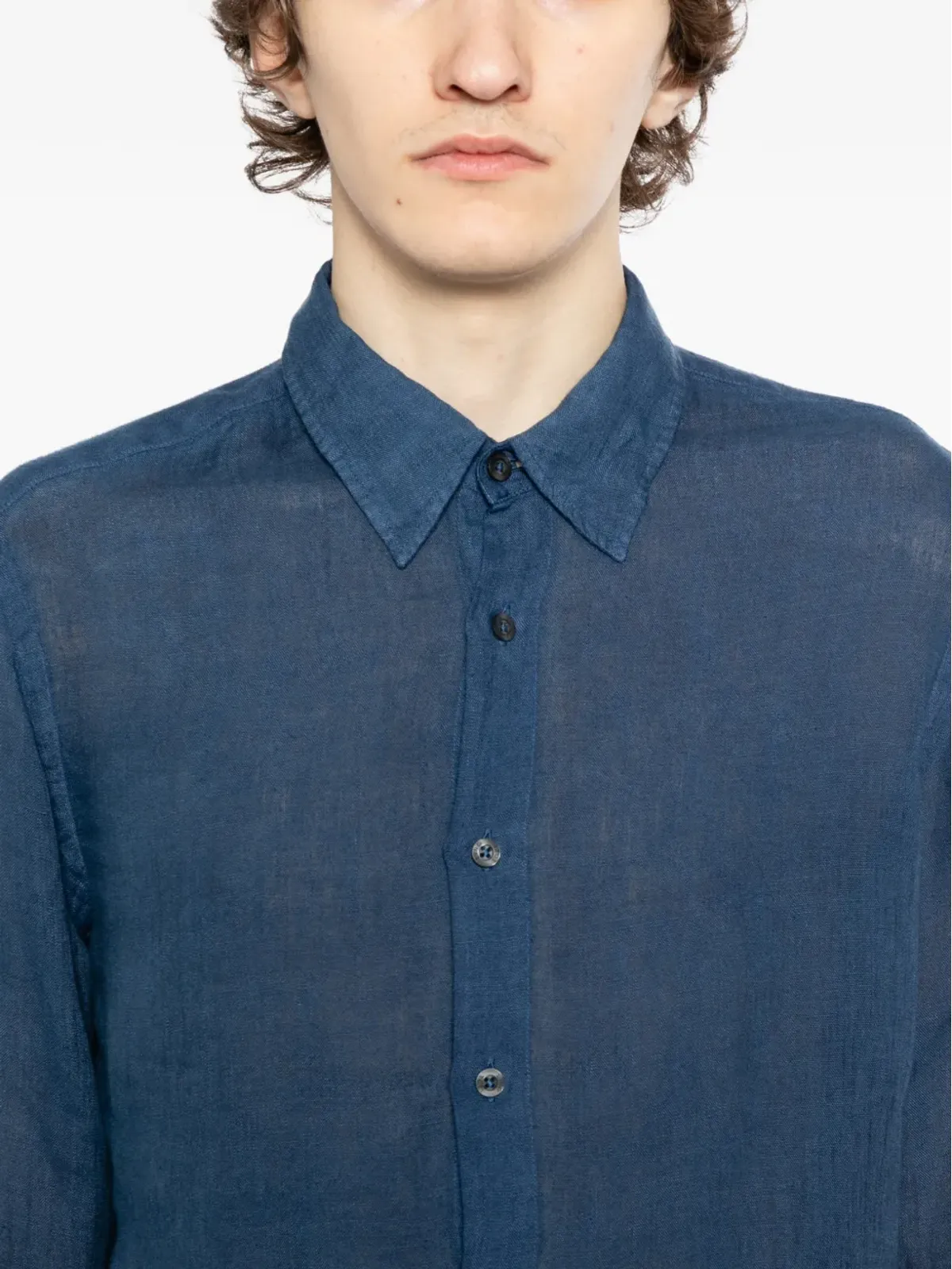 120% Lino button-up shirt - Blue - 画像5