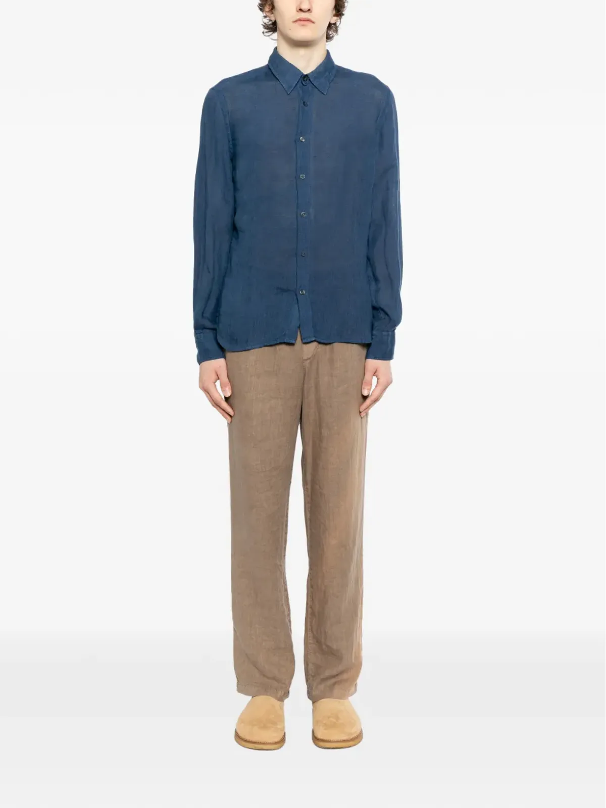 120% Lino button-up shirt - Blue - 画像2
